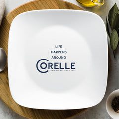 Corelle® Square™ Pure White 12-piece Dinnerware Set with Appetizer Plates, Service for 4