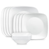 Corelle® Square™ Pure White 12-piece Dinnerware Set, Service for 4