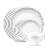 Corelle® Mystic Gray 18-piece Mugless Dinnerware Set, Service for 6