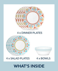Corelle® Global Collection Terracotta Dreams 12-piece Dinnerware Set, Service for 4