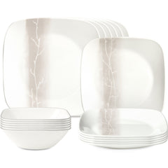 Corelle® Square Wandering Grove 18-piece Dinnerware Set, Service for 6