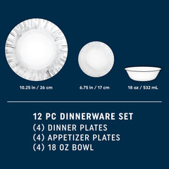 Corelle® Arica 12-piece Dinnerware Set, Service for 4