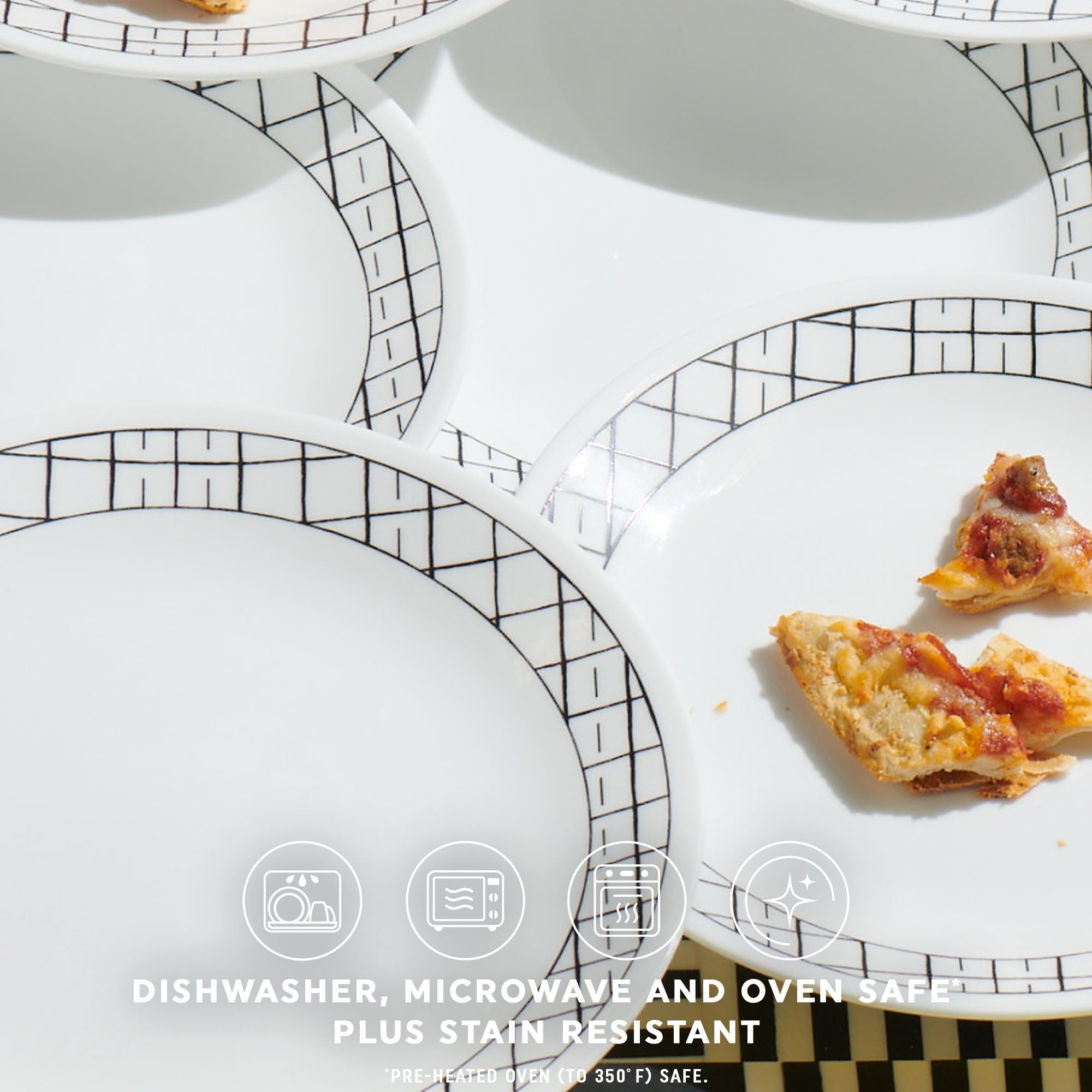 Corelle® Delicate Grid 8.5" Lunch Plate, 6-pack