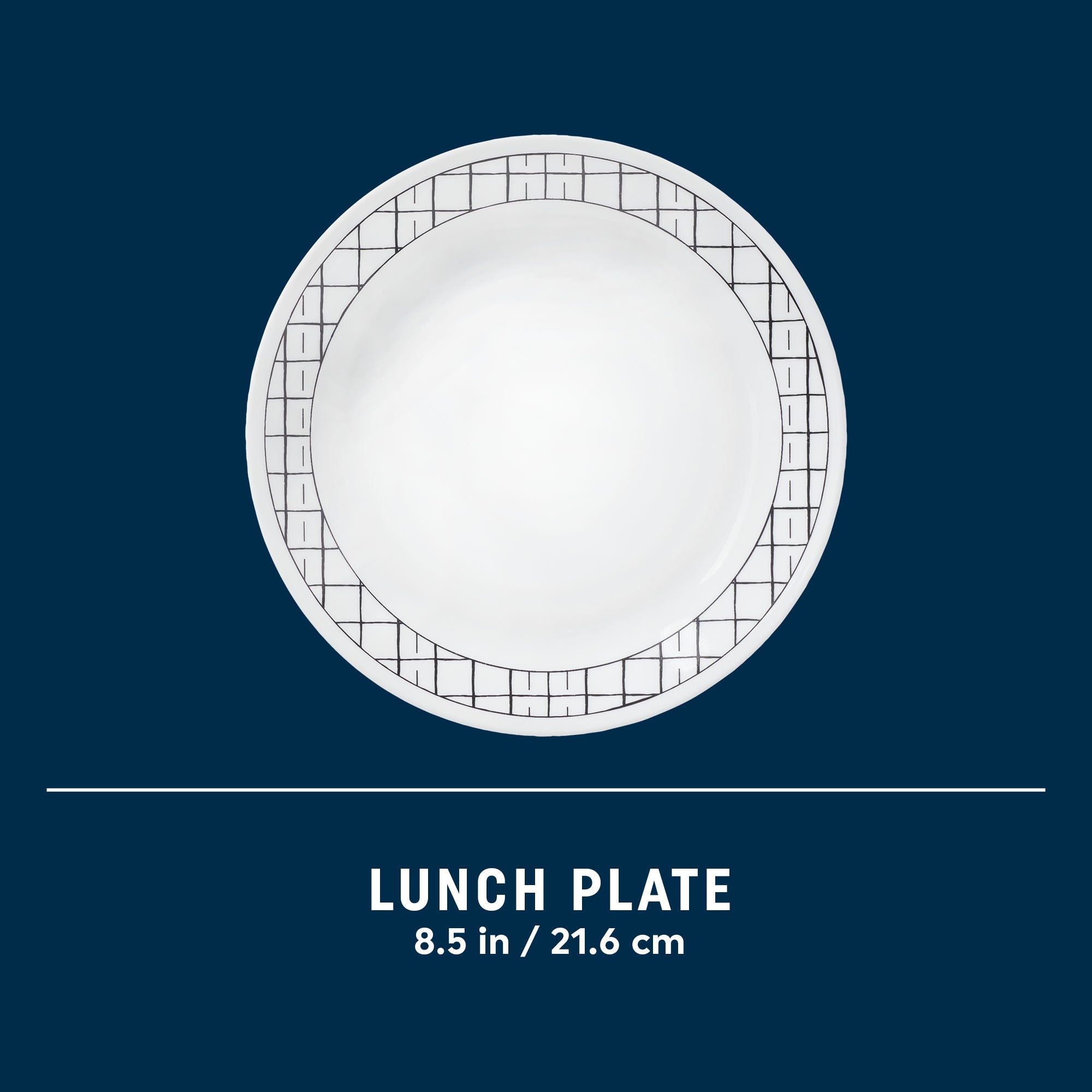 Corelle® Delicate Grid 8.5" Lunch Plate, 6-pack