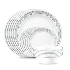 Corelle® Mystic Gray 18-piece Mugless Dinnerware Set, Service for 6