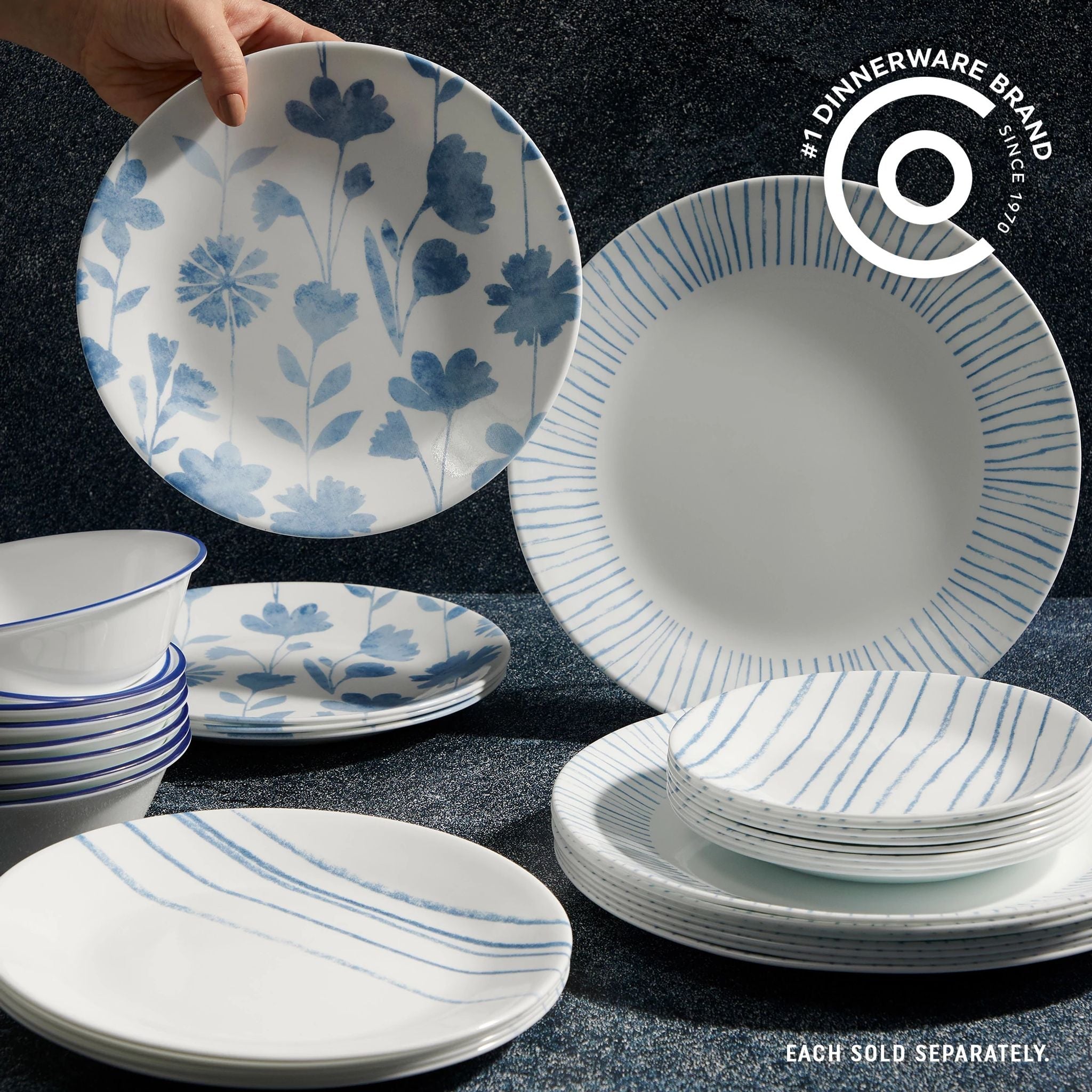 Corelle® Botanical Stripes 10.25" Dinner Plate, 6 pack