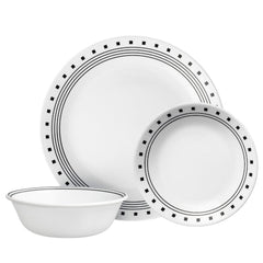 Corelle® City Block 18-piece Mugless Dinnerware Set, Service for 6