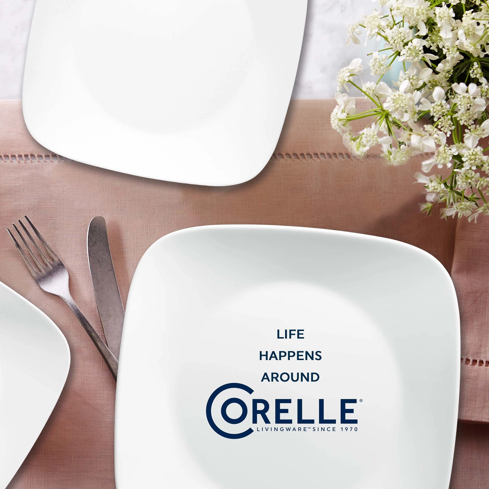 Corelle® Boutique Vivid White 8-piece Dinnerware Set, Service for 4