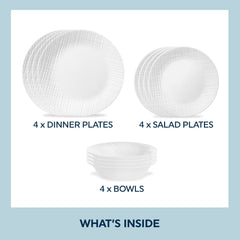 Corelle® Linen Weave 12-piece Dinnerware Set, Service for 4