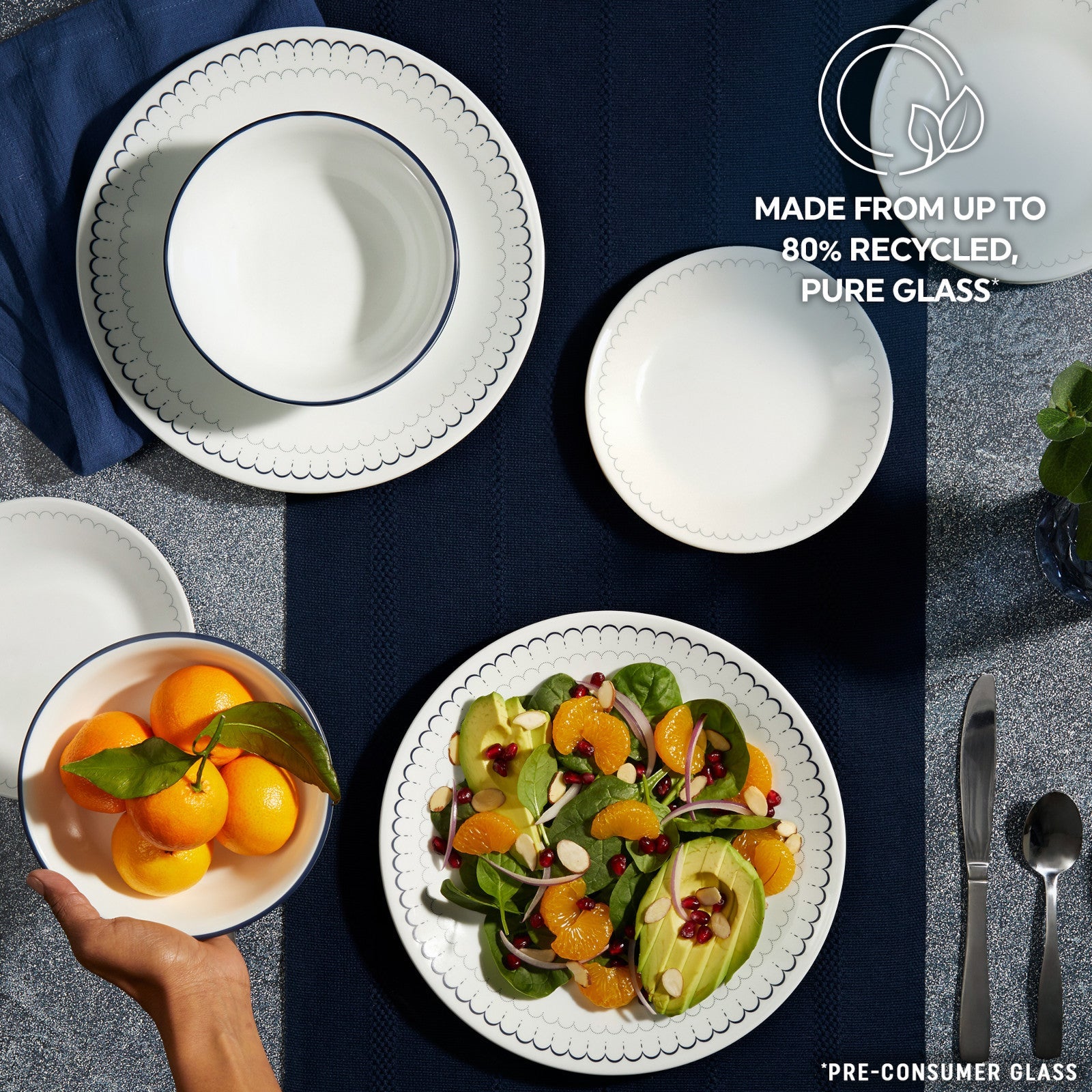Corelle® Caspian Lace 66-piece Dinnerware Set, Service for 12