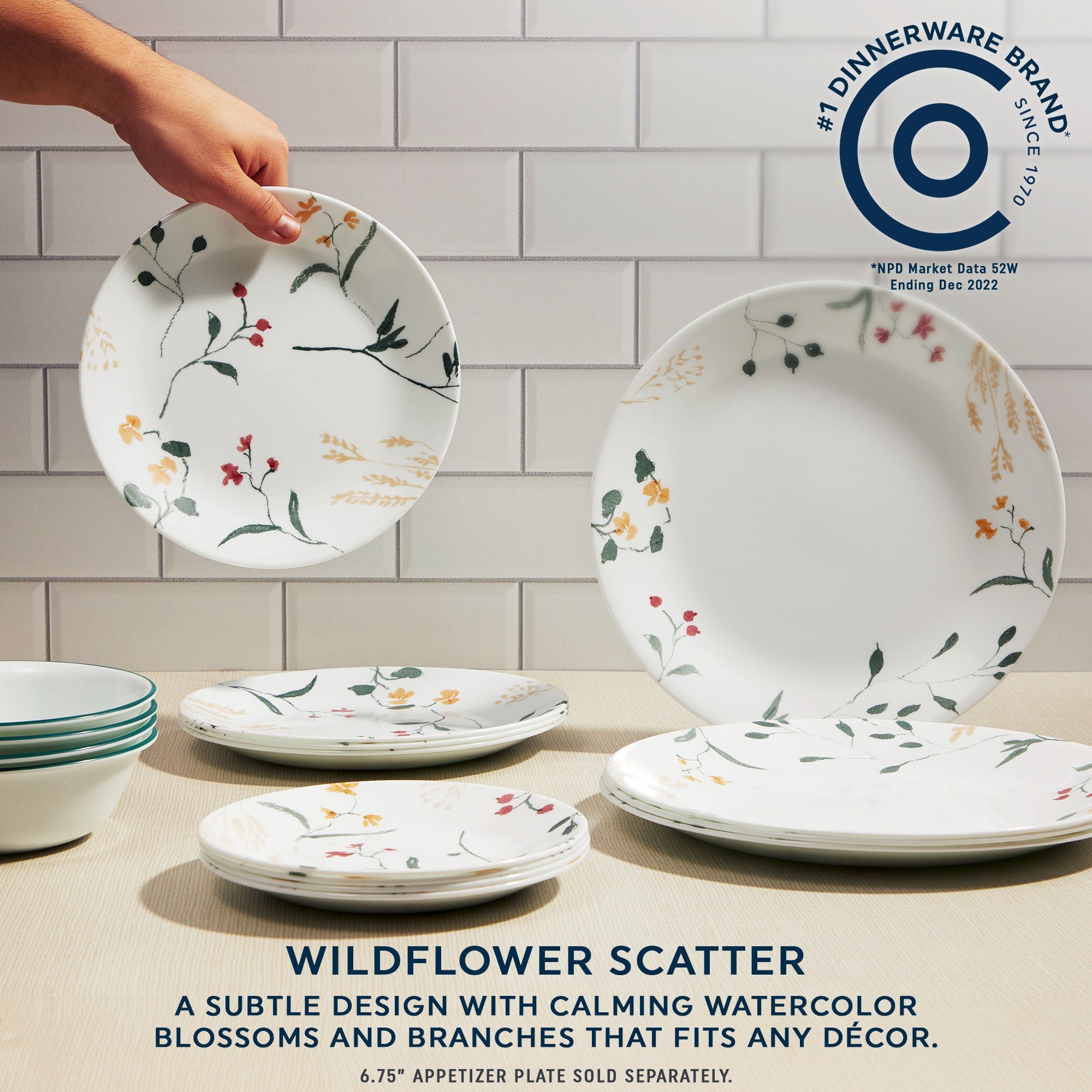 Corelle® Wildflower Scatter 12-piece Dinnerware Set, Service for 4