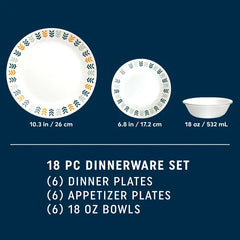 Corelle® Anders 18-piece Dinnerware Set, Service for 6