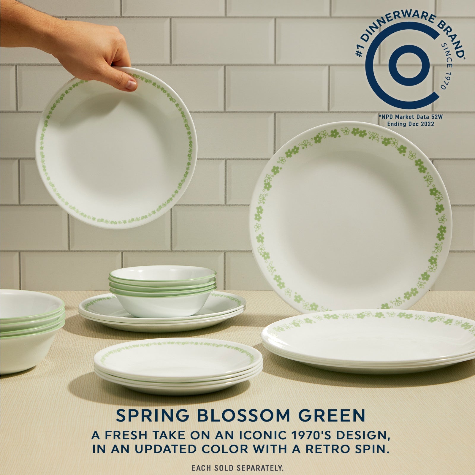 Corelle® Spring Blossom Green 10-ounce Bowl