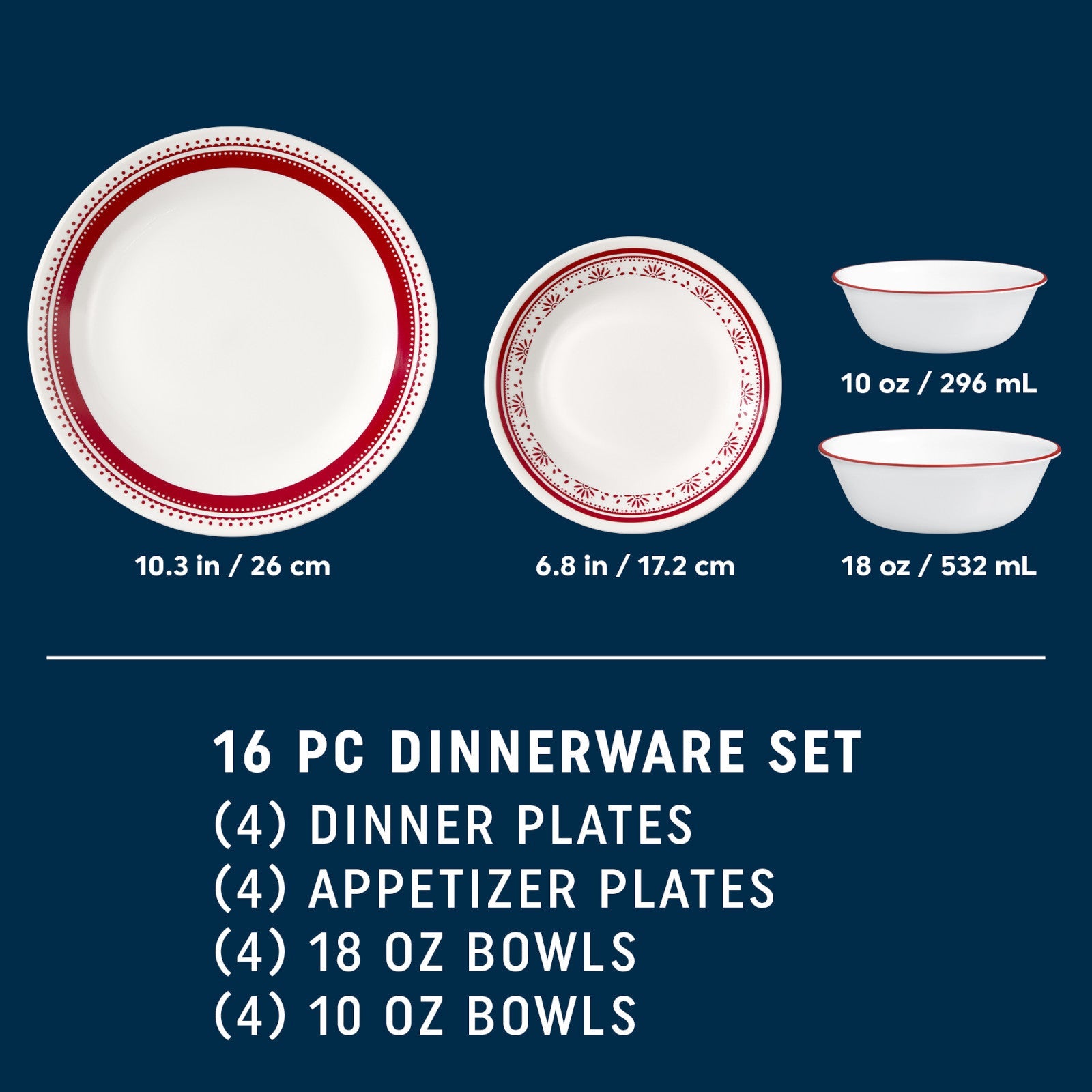 Corelle® Sadie 16-piece Dinnerware Set, Service for 4