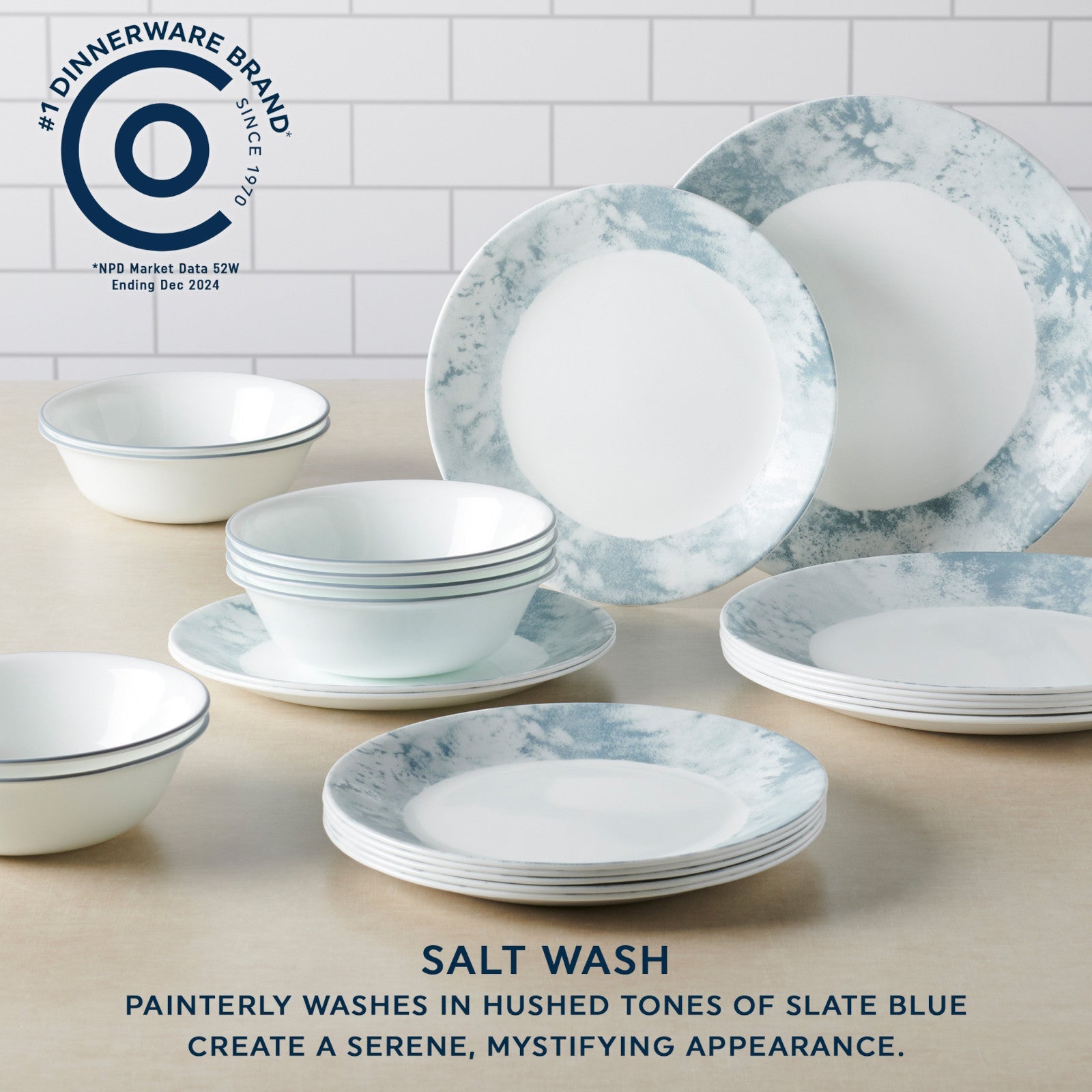 Corelle® Salt Wash 12-piece Dinnerware Set, Service for 4