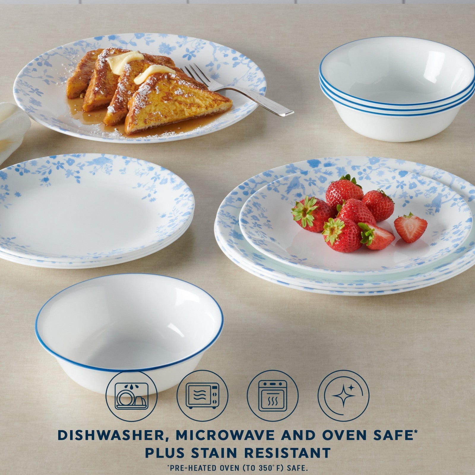 Corelle® Garden Song 12-piece Dinnerware Set, Service for 4