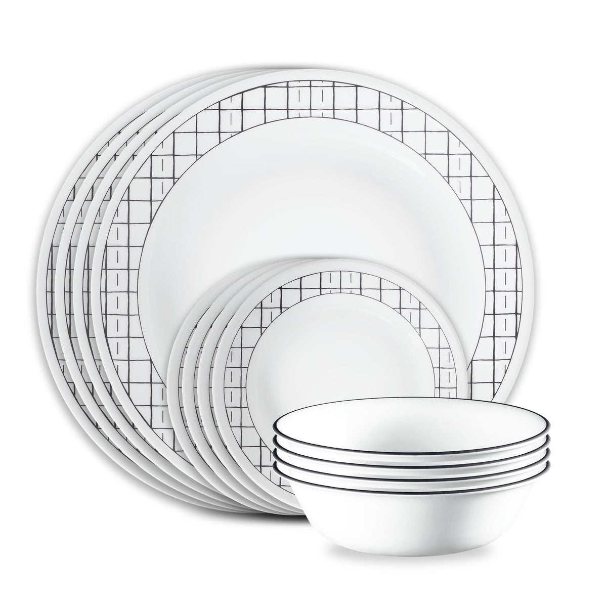 Corelle® Delicate Grid 18-piece Dinnerware Set, Service for 6