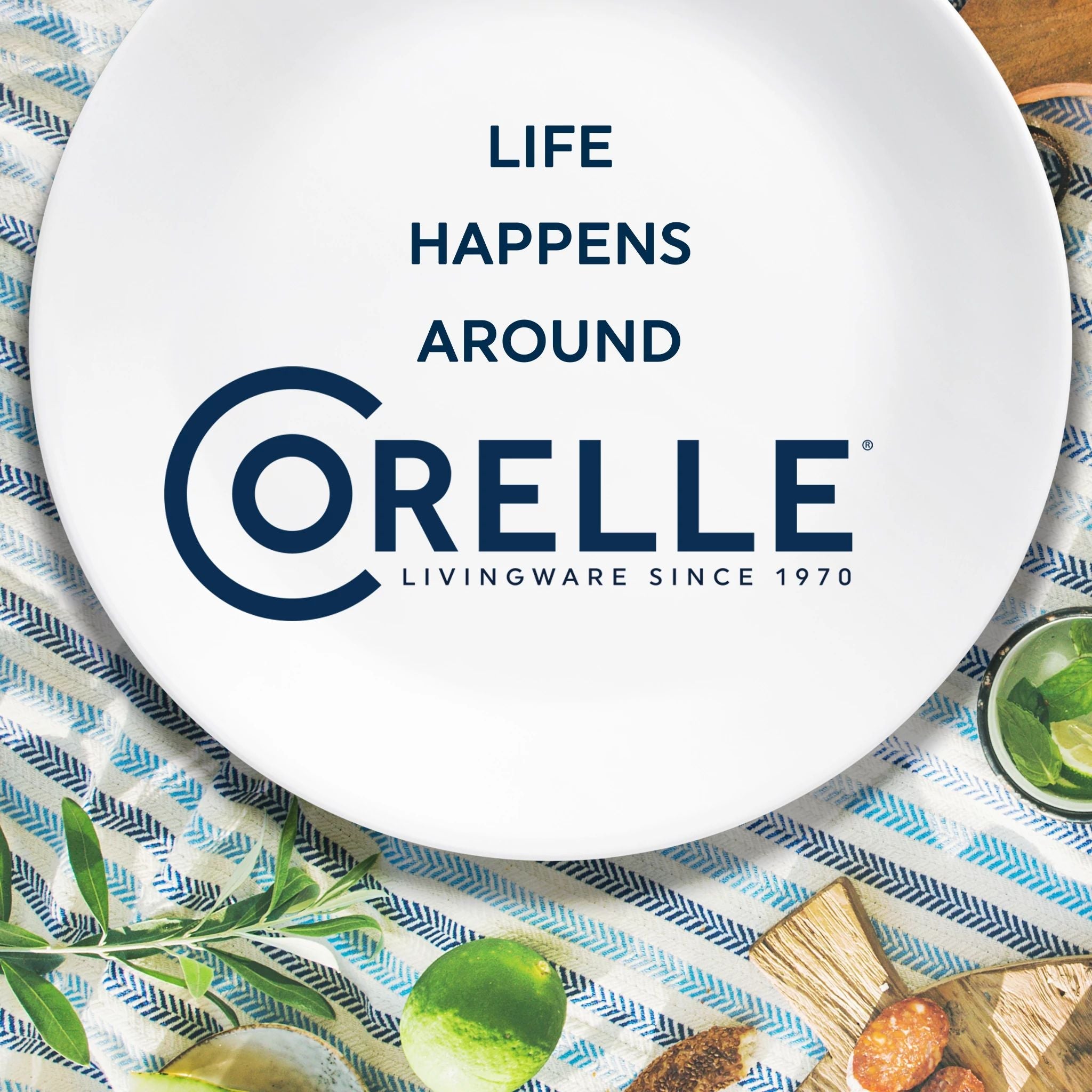 Corelle® Simple Lines 18-piece Dinnerware Set, Service for 6